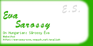 eva sarossy business card
